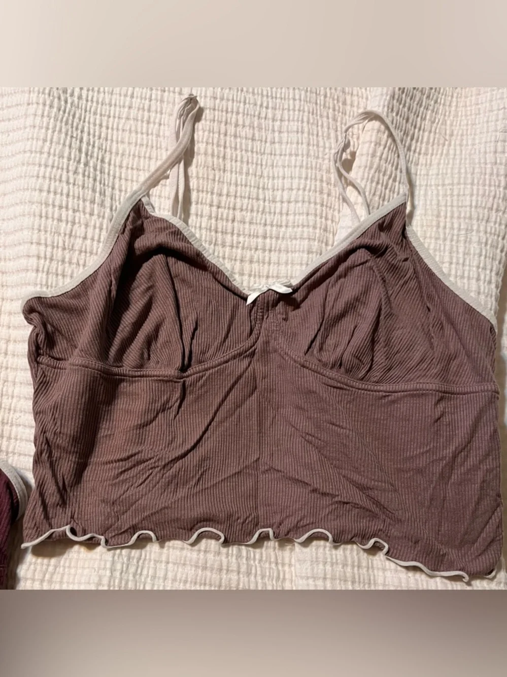 SHEIN Dual-Tone Ribbed Cami - Mauve & Plum - Picture 2 of 7